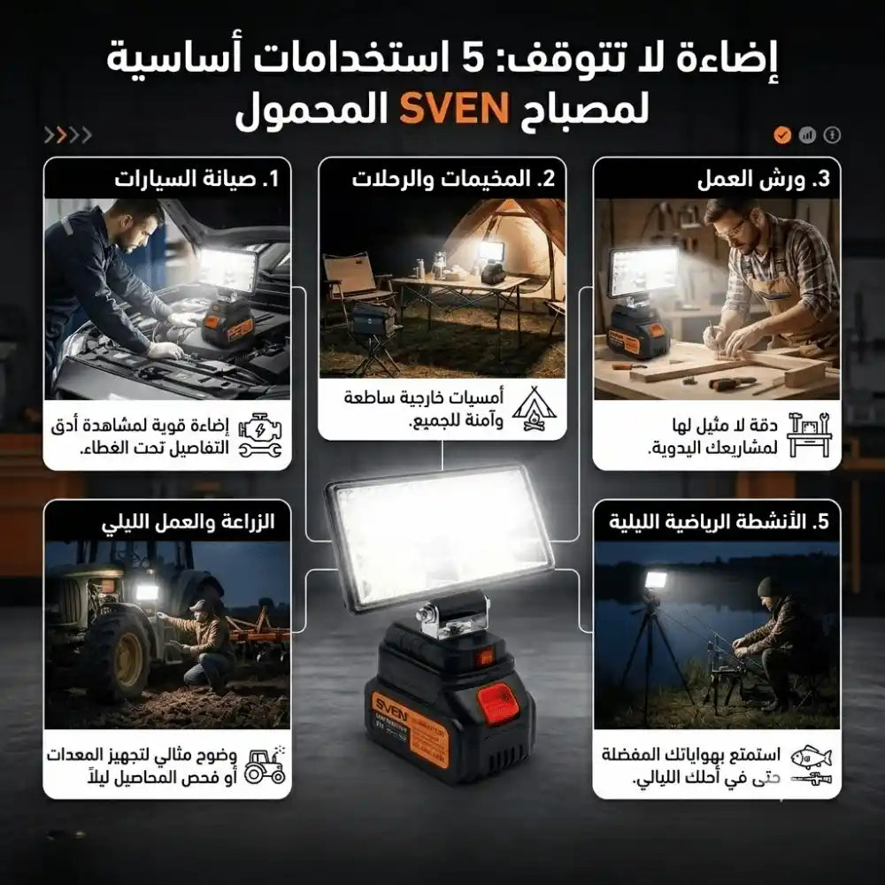 SVEN LED LIGHT كشاف  ببطارية (réduction)